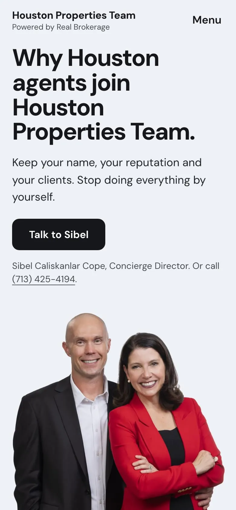 The home page of join.houstonproperties.com on a phone, 13 October 2026